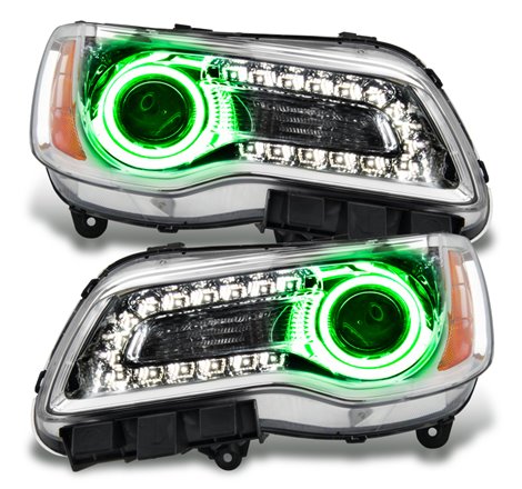 Oracle 11-14 Chrysler 300C NON HID LED Halo Headlights Chrome Housing - Green