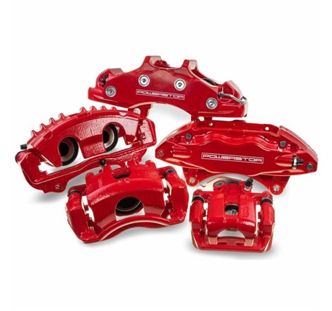 Power Stop 10-14 Subaru Outback Rear Red Caliper (Pair)