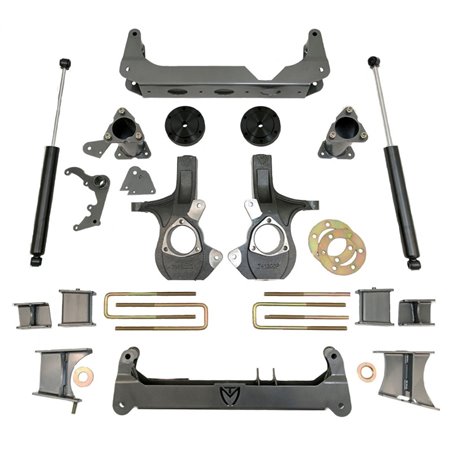 MaxTrac 14-16 GM K1500 4WD w/Cast Steel Susp. (Non Magneride) 7in/7in MaxPro Spindle Lift Kit