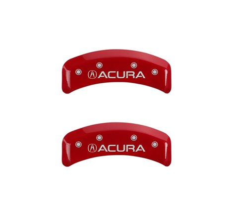 MGP 4 Caliper Covers Engraved Front & Rear Acura Red finish silver ch