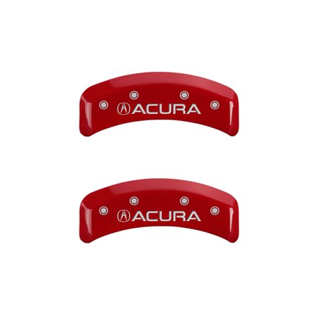 MGP 4 Caliper Covers Engraved Front & Rear Acura Red finish silver ch