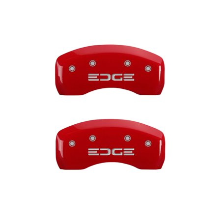 MGP 4 Caliper Covers Engraved Front & Rear Edge Red finish silver ch