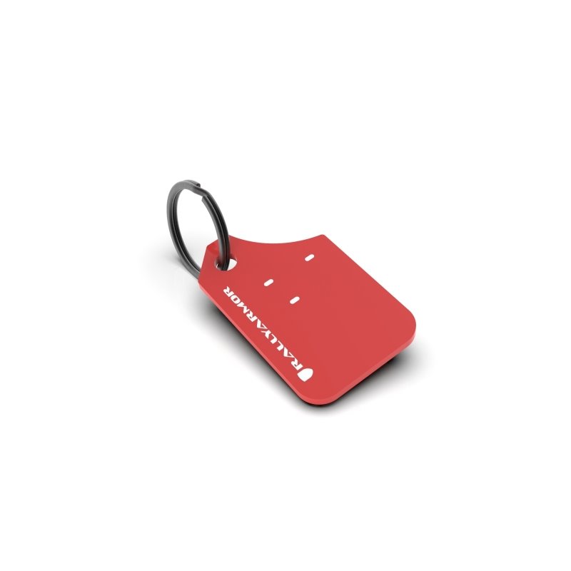 Rally Armor Mini UR Mud Flap Keychain - Red w/ White Logo