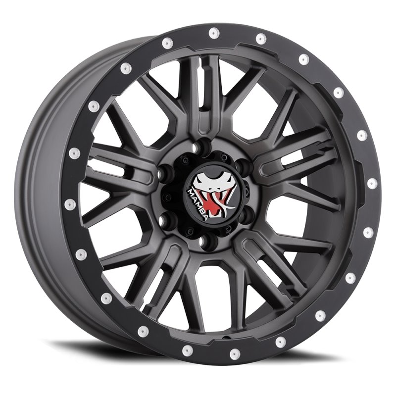 Mamba M25 20x9 6x139.7 ET12 Matte Grey w/ Black Lip Edge