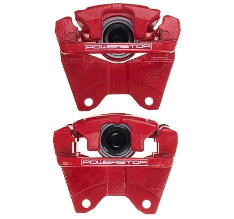 Power Stop 07-18 Jeep Wrangler JK Rear Red Caliper Pair w/Bracket