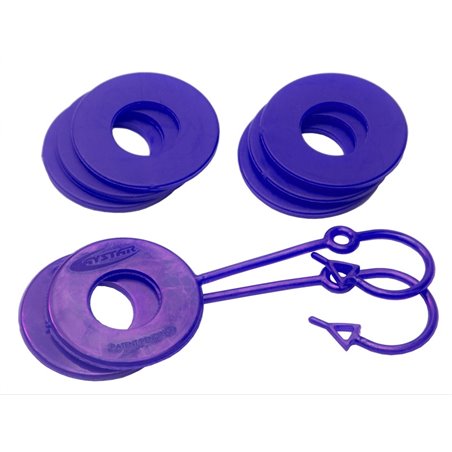 Daystar Fluorescent Purple Locking D Ring Isolator Pair w/Washer Kit