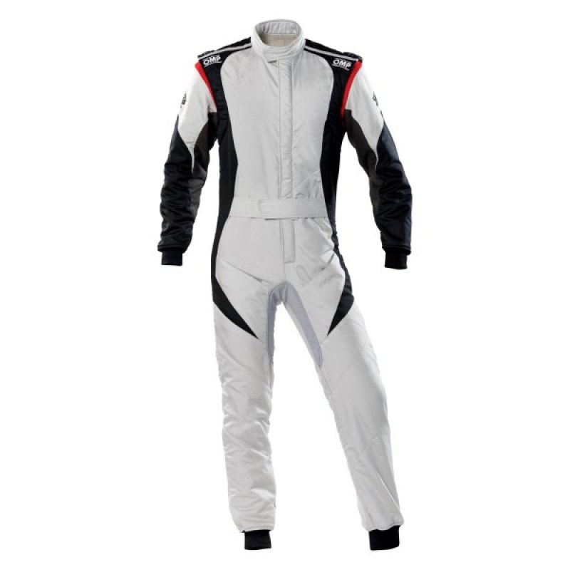 OMP First Evo Overall Silver/Black - Size 50 (Fia 8856-2018)