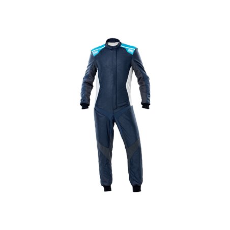 OMP One Evo X Overall Navy Blue/Cyan - Size 46 (Fia 8856-2018)