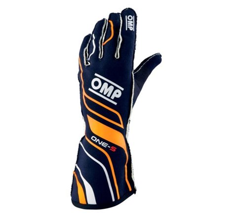 OMP One-S Gloves Navy Blue/Forange - Size Xs Fia 8556-2018