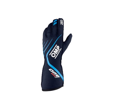 OMP One Evo X Gloves Navy Blue/Cyan - Size L (Fia 8856-2018)