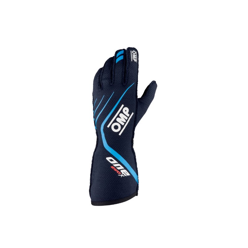 OMP One Evo X Gloves Navy Blue/Cyan - Size L (Fia 8856-2018)