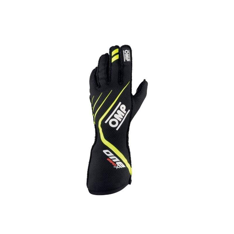 OMP One Evo X Gloves Black/Fluorescent Yellow - Size L (Fia 8856-2018)