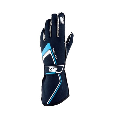 OMP Tecnica Gloves My2021 Navy/Cyan - Size S (Fia 8856-2018)