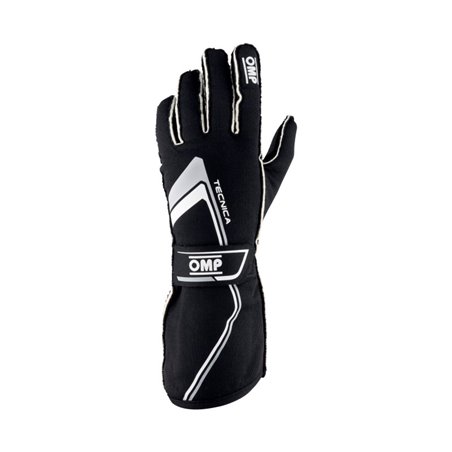 OMP Tecnica Gloves My2021 Black/White - Size L (Fia 8856-2018)