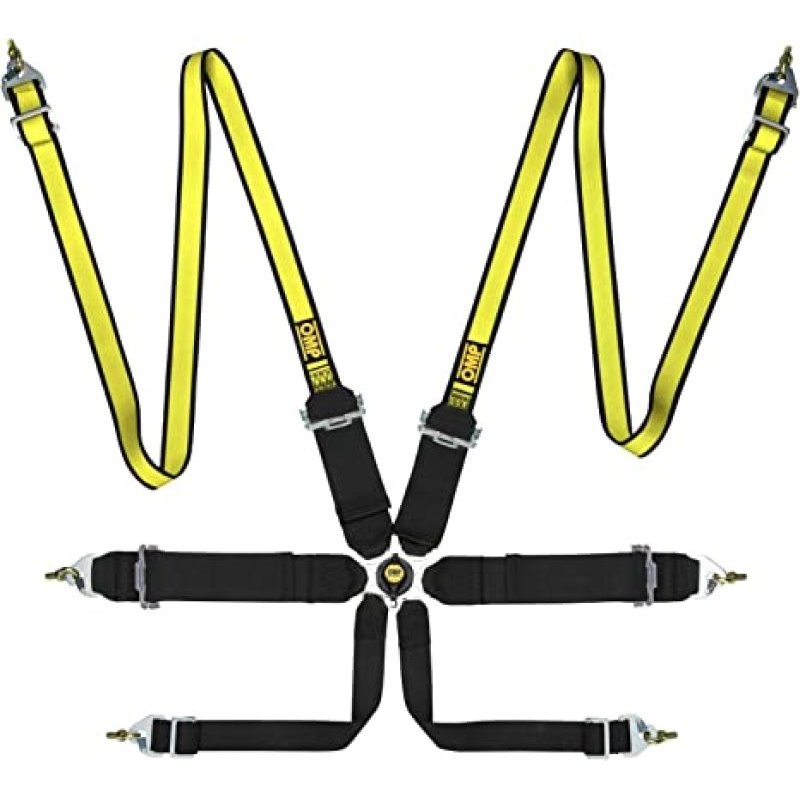 OMP First 3/2 Racing Harness Black Yellow