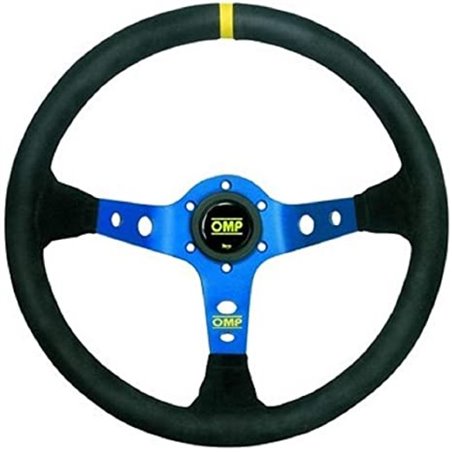 OMP Corsica Dished Steering Wheel Suede 3 Blue Anod