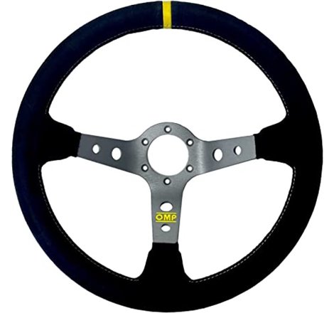 OMP Corsica Steering Wheel/3 Black Dish Spokes/ - Small Suede (Black)