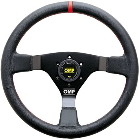 OMP WRC Steering Wheel Black/Red Leather