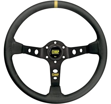 OMP Dished Steering Wheel Corsica 330/Black In Suede Leather With Anodized Spokes