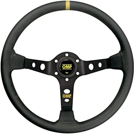 OMP Dished Steering Wheel Corsica 330/Black In Suede Leather With Anodized Spokes