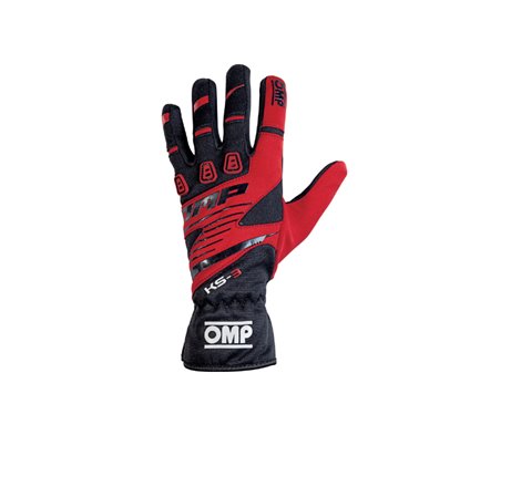 OMP KS-3 Gloves Black/Red - Size Xs