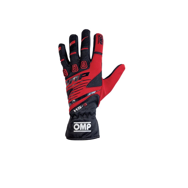 OMP KS-3 Gloves Black/Red - Size Xs