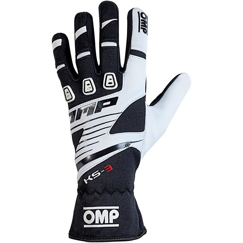 OMP KS-3 Gloves Black/White - Size Xs