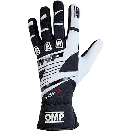 OMP KS-3 Gloves Black/White - Size Xs