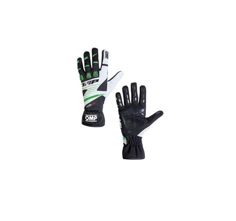 OMP KS-3 Gloves Black/W/Green - Size Xs