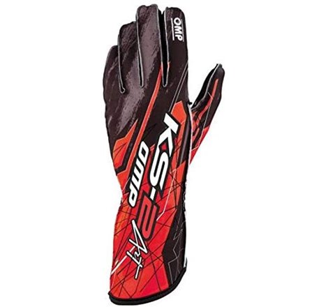 OMP KS-2 Art Gloves Black/Red - Size 4 (For Children)