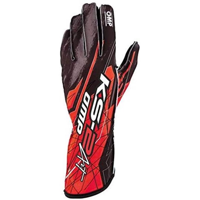 OMP KS-2 Art Gloves Black/Red - Size 4 (For Children)