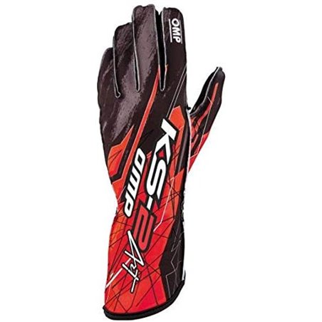 OMP KS-2 Art Gloves Black/Red - Size XS