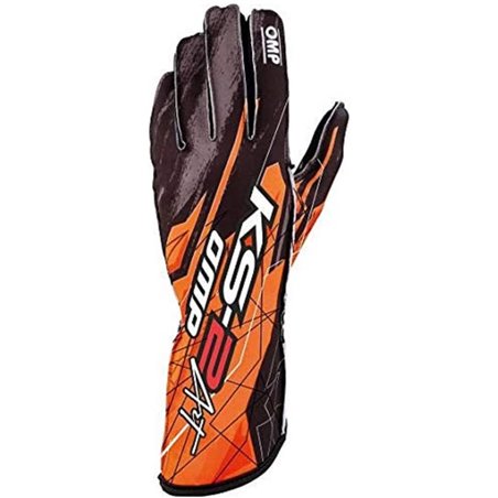 OMP KS-2 Art Gloves Black/Orange - Size 4 (For Children)