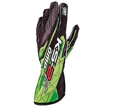 OMP KS-2 Art Gloves Black/Green - Size 4 (For Children)