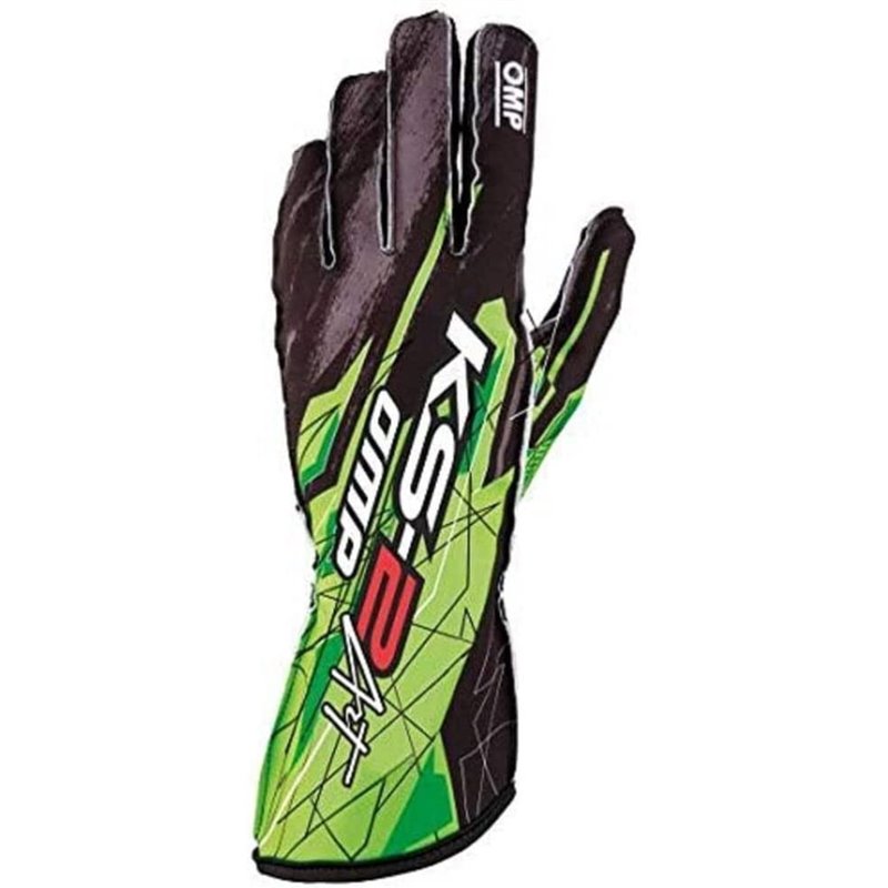 OMP KS-2 Art Gloves Black/Green - Size 4 (For Children)