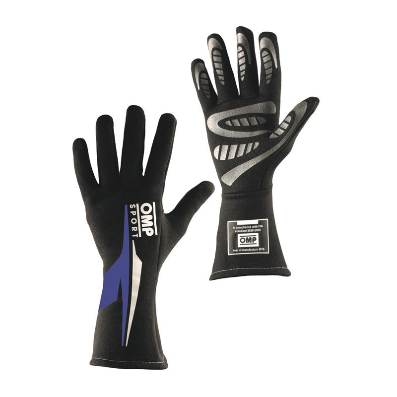 OMP Os 60 Gloves Black/- Large (Blue) (Fia/Sfi)