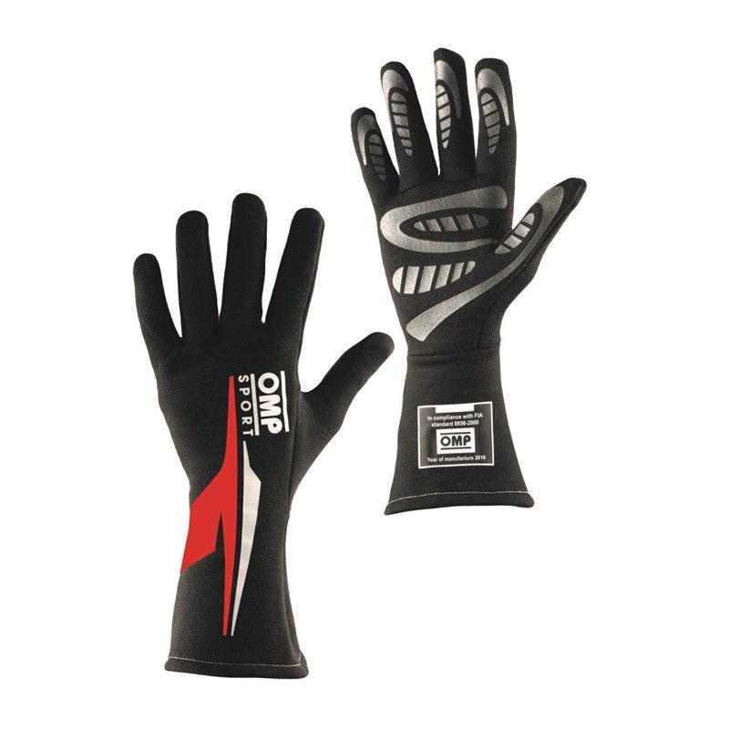 OMP Os 60 Gloves Black/Red L (Fia/Sfi)