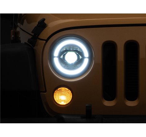 Raxiom 07-18 Jeep Wrangler JK Axial Series LED Headlights- Black Housing (Clear Lens)