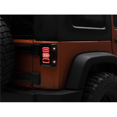 Raxiom 07-18 Jeep Wrangler JK LED Tail Lights- Black Housing (Smoked Lens)