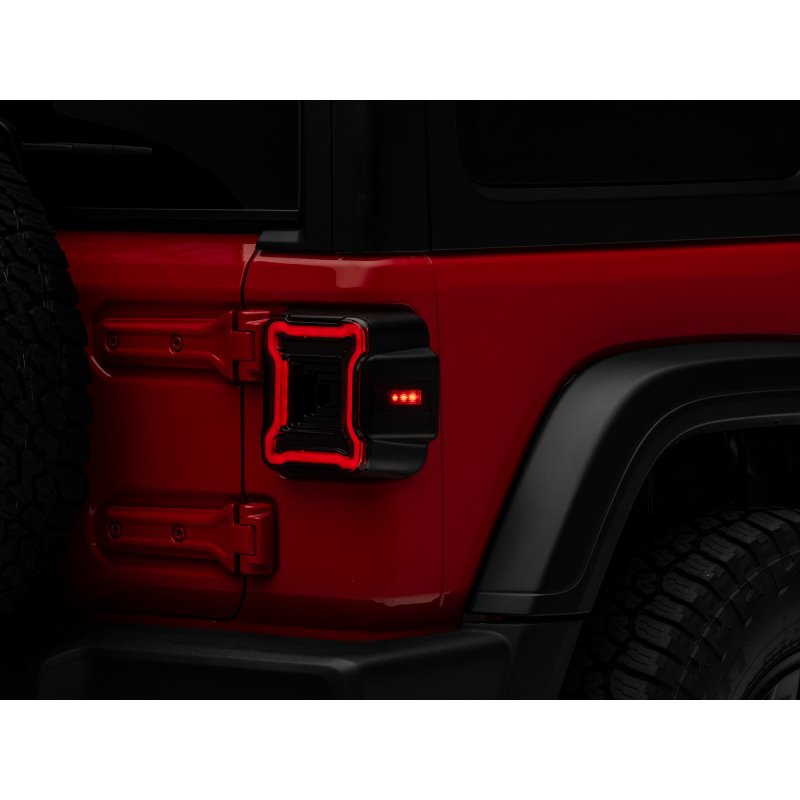 Raxiom 18-22 Jeep Wrangler JL Axial Series Plateau LED Tail Lights- Black Housing (Smoked Lens)