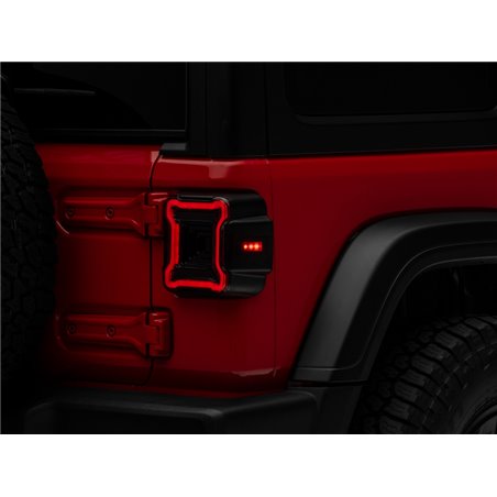 Raxiom 18-22 Jeep Wrangler JL Axial Series Plateau LED Tail Lights- Black Housing (Smoked Lens)