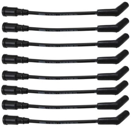 Moroso Ford 7.3L Godzilla 135 Deg Boots 8mm Unsleeved Ultra Ignition Wire Set -  Black