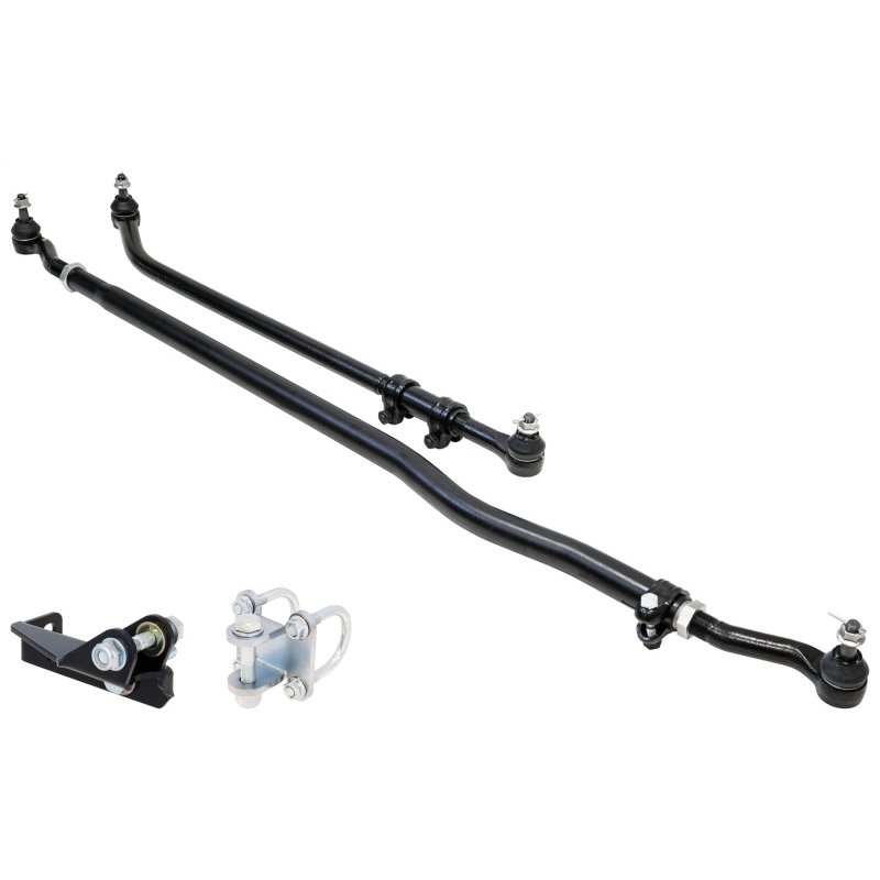 RockJock JL/JT Currectlync Steering System Forged Drag Link 42mm Tie Rod Tube w/Stabilizer Brackets