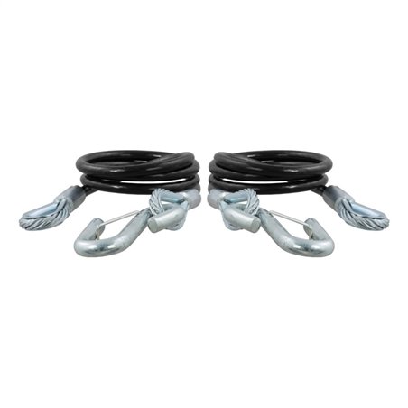 RockJock Curt Towing Safety Cable Kit 44 1/2in Long w/ 2 Snap Hooks 5000lbs 2-Pack