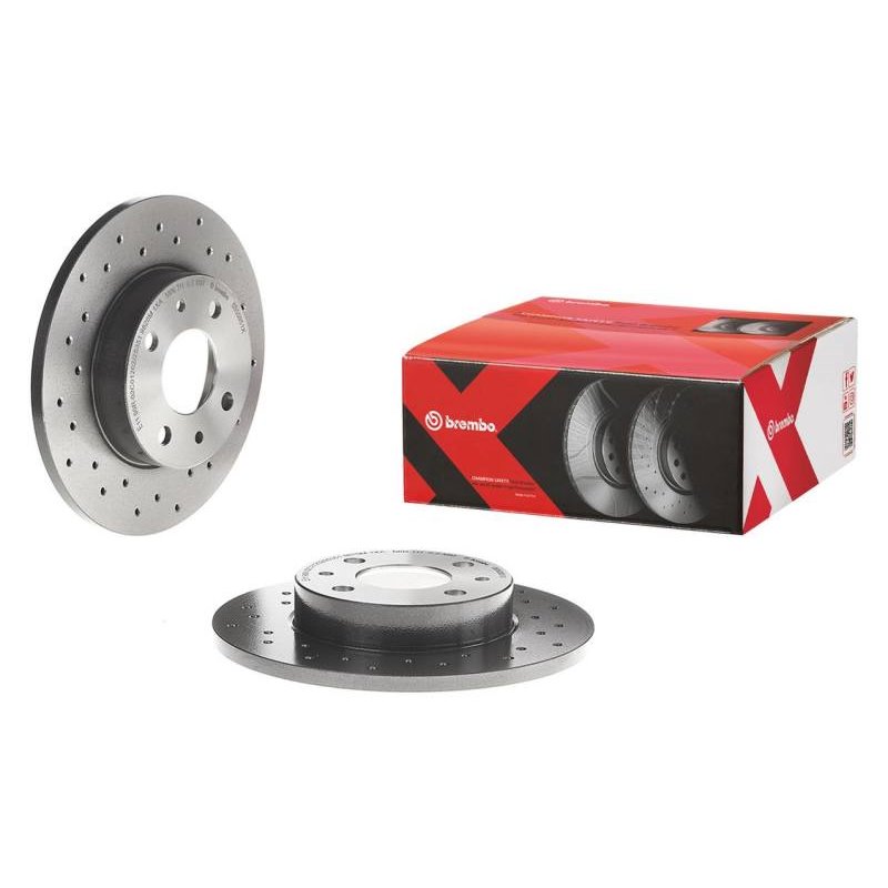 Brembo 07-15 Mini Cooper Rear Premium Xtra Cross Drilled UV Coated Rotor