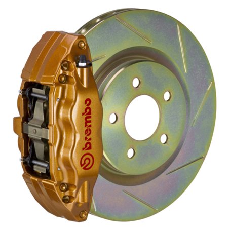 Brembo 02-07 Impreza/WRX/08-14 WRX Fr GT BBK 4 Pist Cast 2pc 326 x30 1pc Rotor Slotted Type1 - Gold