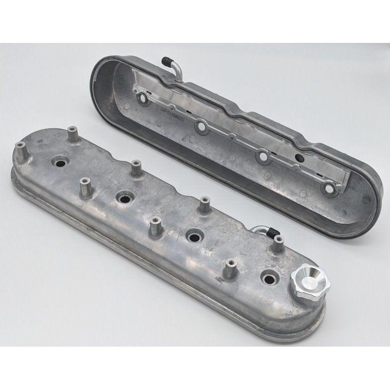 Granatelli 96-22 GM LS Tall Valve Cover w/Integral Angled Coil Mounts - Cast Finish