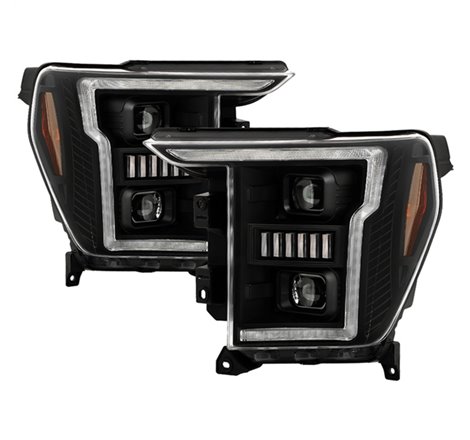 Spyder Signature 20-21 Ford F150(Halogen Model) Proj. Headlights - Black(PRO-YD-FF15021HALSI-SEQ-BK)