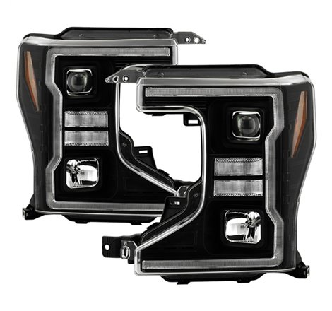 Spyder Signature 20-22 Ford F250/F350 (Halogen) Proj. Headlights - Black (PRO-YD-FS20HALSI-SEQ-BK)