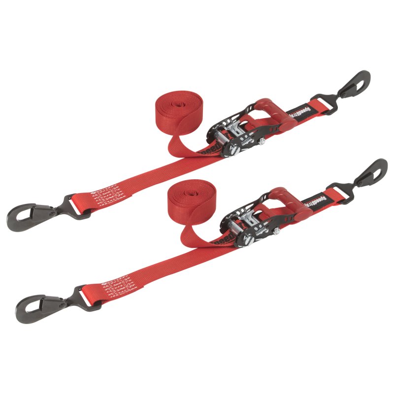 SpeedStrap 1 1/2In x 10Ft Ratchet Tie-Down (2 Pack) - Red